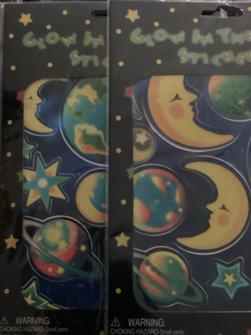 Glow-in-the-Dark Moon & Planet Kids Stickers - Navy
